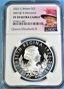 ★★ 最高鑑定 イギリス 2022年 Q.E.II 記念 チャールズ国王 2￡１oz.999銀貨 NGC PF70 UCAM ★★