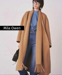 Mila Owen フリンジストール付接結ロングコート 0 キャメル