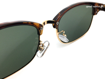 NARROW SIRMONT BROW SUNGLASS べっ甲・GOLD × DARK GREEN/ナローサーモントブロウサングラスハーフリムコンビネーション眼鏡クラシック_画像6