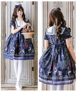 リボン カチューシャ付き 病み可愛い お嬢様 ワンピース ゴスロリ lolita ロリータ メイド服 半袖 L