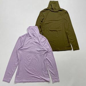 266 美品 UNIQLO ユニクロ ヒートテック タートルネックT 長袖 Mサイズ 2枚セット HEATTECH カットソー Tシャツ レディース 31219N