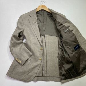 283 BURBERRY LONDON バーバリー ロンドン ウール シルク チェック 2Bジャケット テーラード 背抜き サイズAB3 ビジネス オフィス 31212M