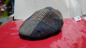 ブランドウェア等大処分：Harris Tweed・ハリスツイード・ハンチングハット・sizeM・美品