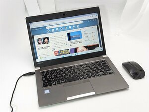 1円～ 高速SSD 新品マウス付き 13.3型 薄型 中古良品ノートパソコン 第7世代i5 東芝 R63/J 8GB 無線 Bluetooth カメラ Windows11 Office