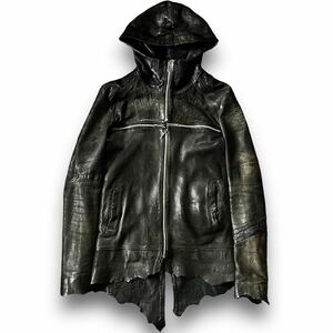 00’s 14th addiction Cross Zip Leather Hooded Jacket アーカイブ レザージャケット CATORCE lgb l.g.b. ifsixwasnine kmrii hyde rare