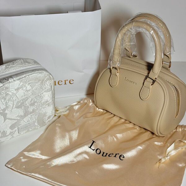 louere ミニ ショルダーバッグ ベージュ+ポーチ