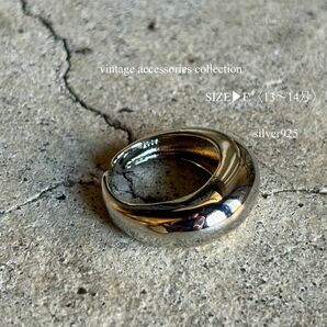 S925 moon simple ring vintage SIZE.F