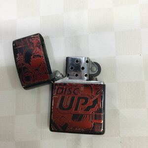 宝【同梱可】ZIPPO ジッポー ディスクアップ　オイルライター USA ブラック＋赤　火花確認済み