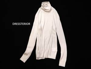 ドレステリア DRESSTERIOR 上質 ウール シルク カシミヤ ワイドリブ ハイネック ニット プルオーバー 38 M