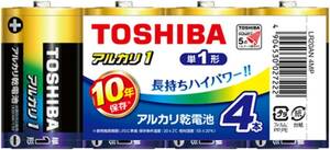 4本 ANシリーズ(アルカリ1) 東芝(TOSHIBA) アルカリ乾電池 単1形 4本入 1.5V 推奨期限10年 液漏れ防止構造