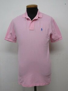 t8582　洗浄済　ポロ　ラルフローレン　メンズ　ポロシャツ　半袖　綿100％　ピンク　表記サイズS　POLO RALPH LAUREN