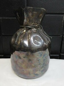s3201　Almazan アルマザン　花瓶　ヴィンテージ　スペイン　壺　置物　インテリア　金属製　インテリア小物　飾り　装飾