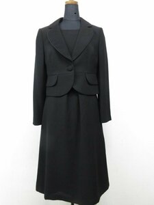 ｍ2708 美品　RYOKO KIKUCHI by SOIR　レディース　礼服　セレモニースーツ　ジャケット+ワンピース　7　黒　ブラックフォーマル　ソワール