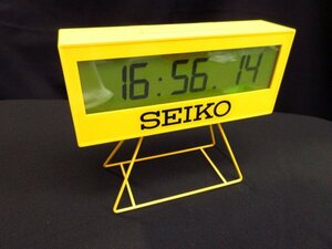 y3004　動作品 SEIKO 目覚まし時計 SQ817Y アラーム ミニスポーツタイマー イエロー 置時計 セイコー