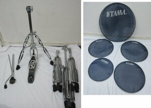 a2651 TAMA　STAGE　MASTAR/Pearl/ドラムスタンド4点/付属品2点/　タマ　メッシュヘッド ドラム 消音パッド TAMA 5点