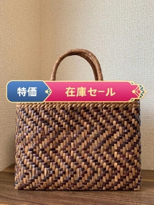 [ stock sale ] mountain .. basket bag Sakura leather . bag inside cloth equipped 