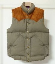 WAREHOUSE ウエアハウス x Rocky Mountain Featherbed ロッキーマウンテン HERRINGBONE DOWN VEST ヘリンボーン ダウン ベスト 40_画像1