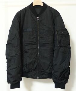 PRADA Prada with logo MA-1 Bomber blouson jacket L black 