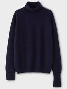 21AW PHIGVEL フィグベル PMAM-KN03 CASHMERE TURTLENECK KNIT カシミヤ100 タートルネック ニット セーター 3 紺