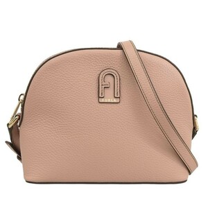 1円 フルラ ◆新品未使用◆ FURLA アテナ ATENA XL ショルダーバッグ クロスボディ 斜め掛け ドーム アーチロゴ レザー ピンクベージュ