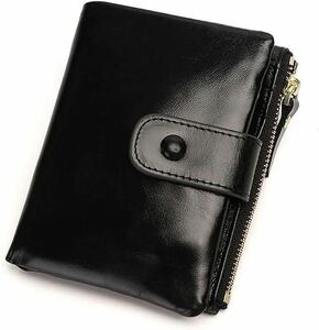 財布 レディース コンパクト　小銭札入れ 高級本革 ビンテージスタイル ブラック