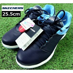 【未使用訳あり】 SKECHERS GOLF 撥水加工 スパイクレスゴルフシューズ 25.5cm ネイビー×ブルー 5GEN GOGAMAX スケッチャーズ 定価9,900円