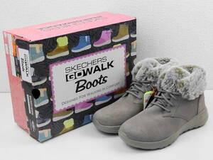 【左右サイズ違い】 レディース SKECHERS GO WALK ON-THE-GO JOY-PLUSH DREAMS スリップオンブーツ ダークトープ 左24cm 右24.5cm 【0931】