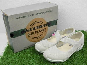 【左右サイズ違い】 レディース SKECHERS OUR PLANET MATTERS BE-COOL-ENDLESS FUN スニーカー ナチュラル 左22.5cm 右23cm 【0971】