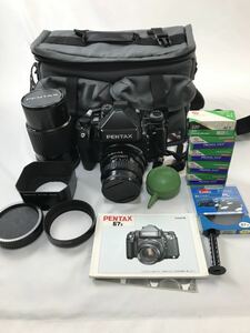 1000円〜■★動作未確認★PENTAX 67ⅱ 中判カメラ フィルムカメラ 105mm 200mm カメラバッグ付★okoy2218795★t8135