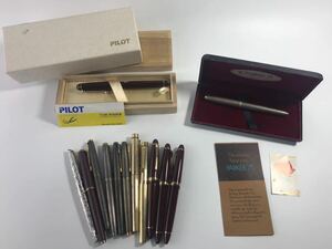 1000円〜●★筆記未確認★ 万年筆 PARKER SHEFFER SAILOR PILOT 他 ペン先 14k585 18K750 箱付 大量まとめ ★2276706-52★op3092