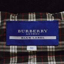 極美品＊バーバリーブルーレーベル BURBERRY BLUE LABEL ダウンコート ラクーンファー ロゴ刺繍 ノバチェック 38_画像3