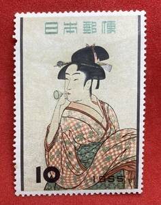 切手趣味週間　1955年【ビードロ吹く女】10円　未使用 NH　まとめてお取引可