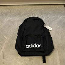 新品未使用☆adidasアディダス ☆ クラシック バックパック（大）☆両サイドポケット付☆黒×白_画像1