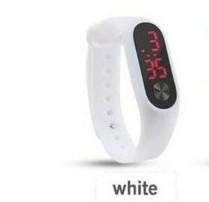 sport bracele clock 1.LED electron digital comfortable .si Rico wristwatch white 