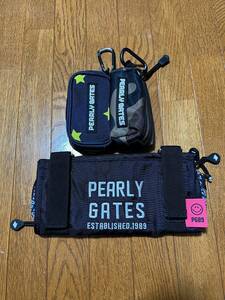 ■PEARLY GATES カートポーチ＋ボールポーチ ３点セット パーリーゲイツ ゴルフポーチ