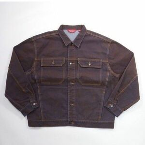 Supreme FLOCKED TRUCKER JACKET BROWN XL