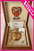 【6MO金12001F】1円スタート★TheTissot＆Fils★Depise1853★ティソ★懐中時計★スモセコ★白文字盤★手巻き★ゴールドカラー_画像1