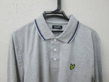 (98)♪LYLE&SCOTT ライルアンドスコット メンズ 長袖 ポロシャツ サイズLL グレー_画像3