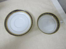 (98)♪Noritake ノリタケ SICILIAN BLUE シシリアン ブルー 1505 カップ&ソーサー 2客セット 未使用_画像4