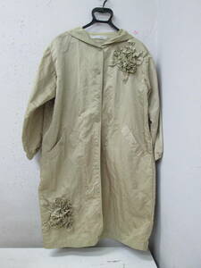 (2)!potechi-noPOTECHINOf- dead coat nylon beige flower motif size inscription less 