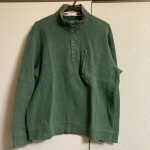 メンズ　トップス　トレーナー ハーフジップ ポケット付　　SIMPLE LIFE 2Lサイズ　モスグリーン　レナウン