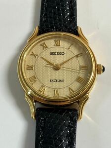 A/1413 SEIKO EXCELINE 18KT 時計 美品 セイコー エクセリーヌ