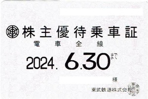 東武鉄道株主優待乗車証 電車全線 定期券タイプ 