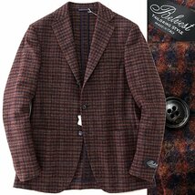 新品 27.5万 ベルベスト JACKET IN THE BOX フランネル ジャケット 52(XXL) 赤 紺 【J45428】 秋冬 メンズ Belvest イタリア チェック 起毛_画像1