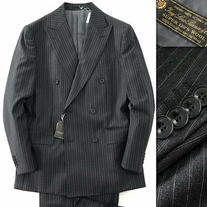 新品 10.7万 センティネル ディサイド Loro Piana 130'S サキソニー ダブルスーツ 48(L) 濃灰 【J58872】 A6 秋冬 SENTINEL DECIDE メリノ