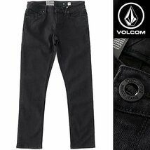 新品 VOLCOM ボルコム 2x4 ストレッチ スキニー デニム パンツ 32(L) 黒 【P21806】 メンズ カジュアル ストリート スケーター ジーンズ_画像1