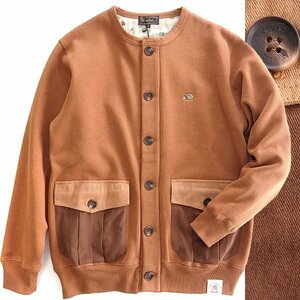 新品 CHUBEI チュウベイ 23AW 裏起毛 スウェット カーディガン L 茶 【CH1434104_18】 秋冬 メンズ ハリネズミ Uネック