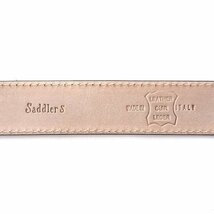 新品 1.5万 Saddler's サドラーズ イタリア製 老舗 牛革 スエード レザー ベルト 90サイズ 紺 【K20447】 メンズ 本革 ヌバック 天然皮革_画像10