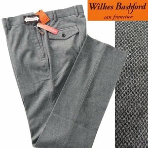 新品 ウィルクスバシュフォード 発熱 保温 ソフトサーモ パンツ 90(2XL) 薄灰【P27140】 Wilkes Bashford 秋冬 バーズアイ スラックス