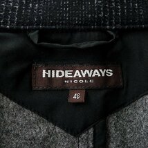 新品 ニコル 秋冬 裏暖 起毛 ポンチ イタリアンカラー ジャケット 48(L) 黒 【J49920】 HIDEAWAYS NICOLE ブルゾン ストレッチ_画像10